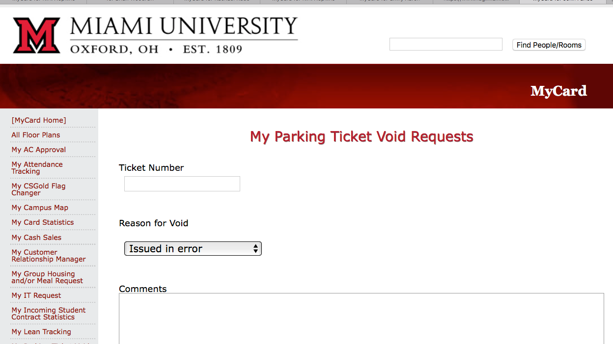 My Parking Ticket Void Requests